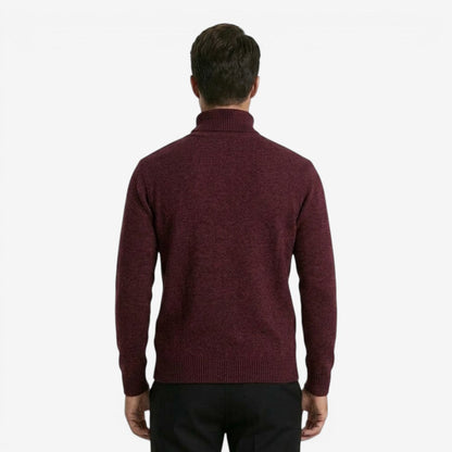 Men's Textured Knit Roll-Neck Jumper Relaxed Fit Long Sleeve Casual Everyday