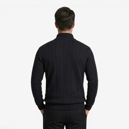Men's Jacquard Knit Jumper Relaxed Fit Long Sleeve Casual Everyday Wear