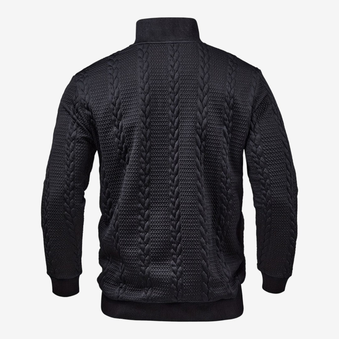 Men's Jacquard Knit Jumper Relaxed Fit Long Sleeve Casual Everyday Wear