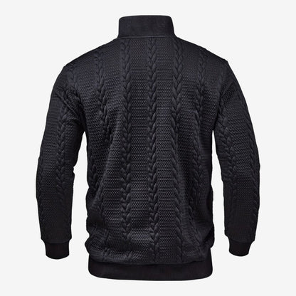 Men's Jacquard Knit Jumper Relaxed Fit Long Sleeve Casual Everyday Wear