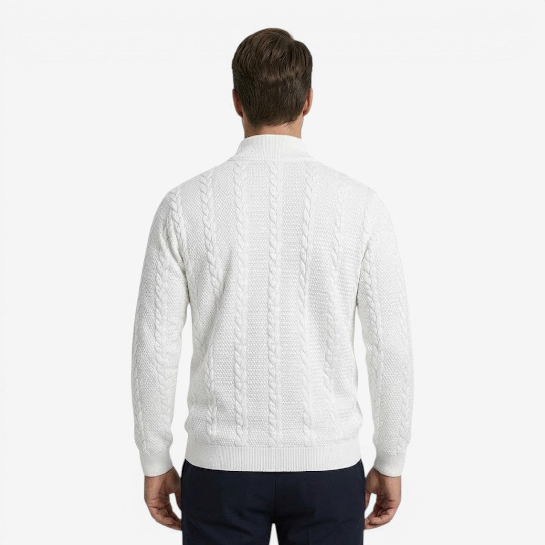 Men's Jacquard Knit Jumper Relaxed Fit Long Sleeve Casual Everyday Wear