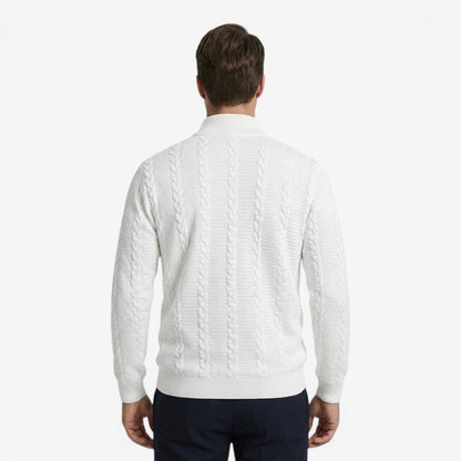 Men's Jacquard Knit Jumper Relaxed Fit Long Sleeve Casual Everyday Wear