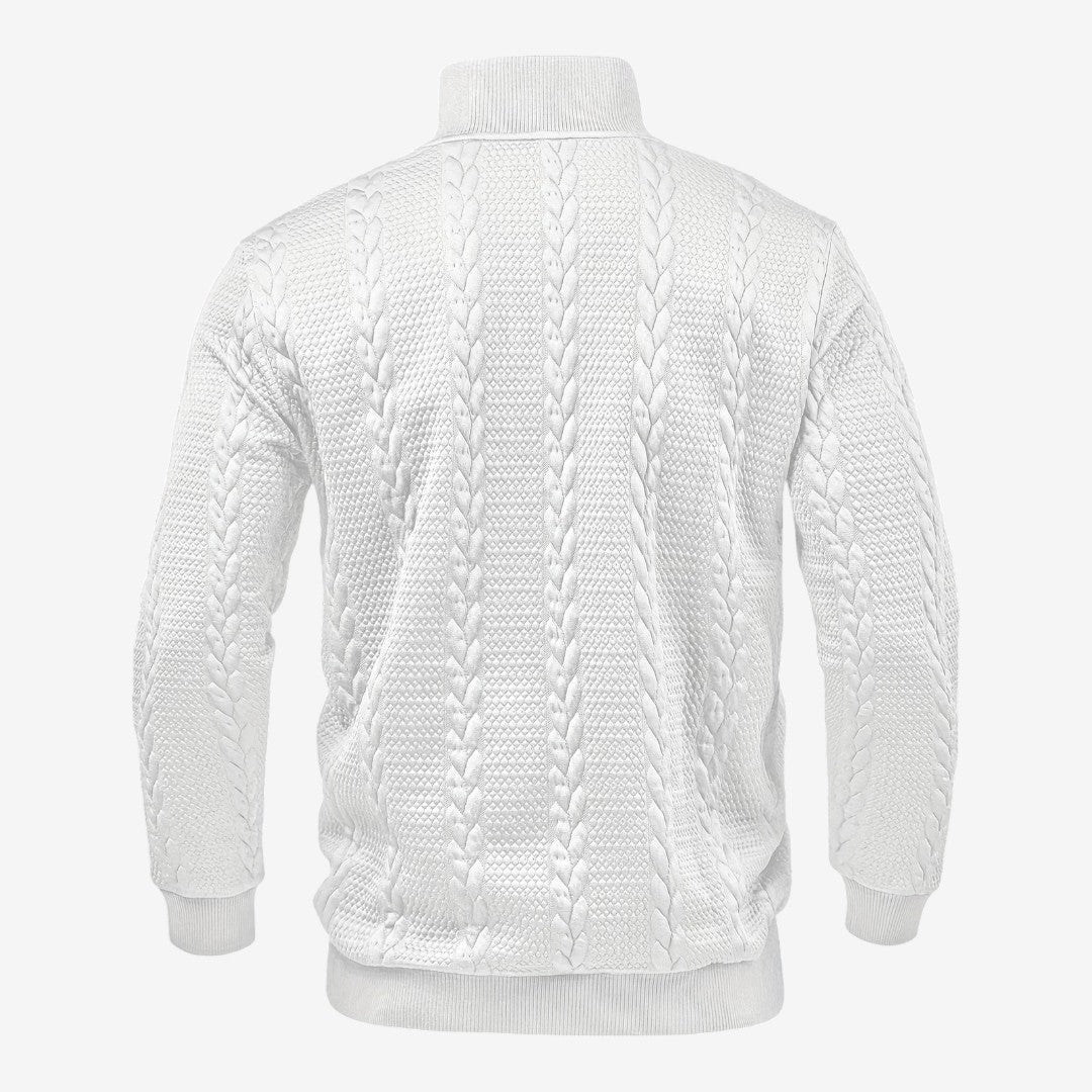 Men's Jacquard Knit Jumper Relaxed Fit Long Sleeve Casual Everyday Wear