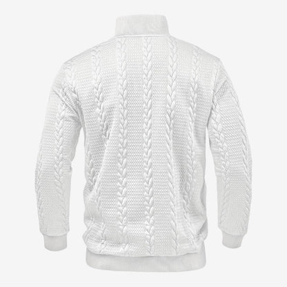 Men's Jacquard Knit Jumper Relaxed Fit Long Sleeve Casual Everyday Wear