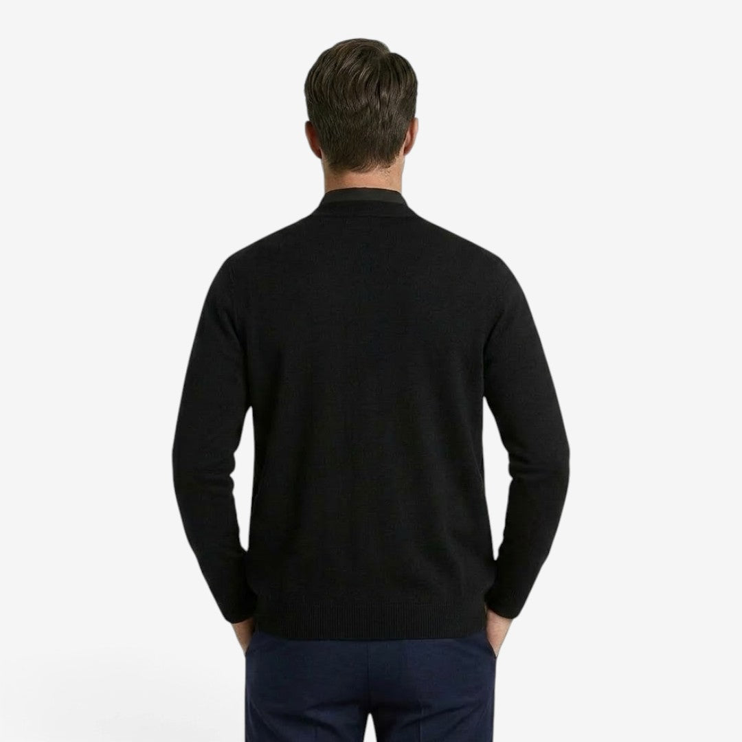 Men's Knit Cardigan Layered Smart Casual Style Long Sleeve Open Front