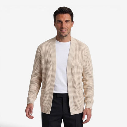 Men's Knit Cardigan Relaxed Fit Long Sleeve Open Front Casual Everyday Wear