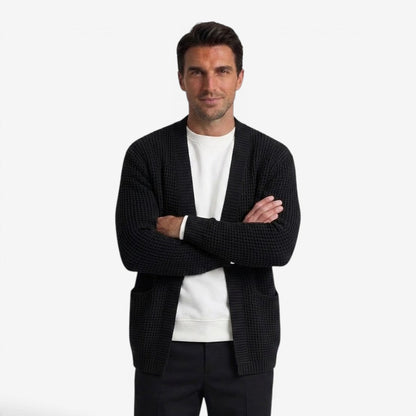 Men's Knit Cardigan Relaxed Fit Long Sleeve Open Front Casual Everyday Wear