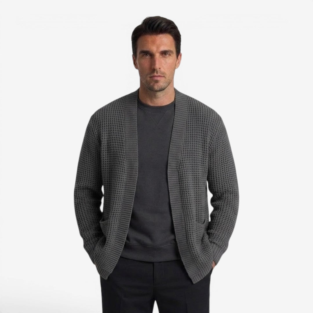 Men's Knit Cardigan Relaxed Fit Long Sleeve Open Front Casual Everyday Wear