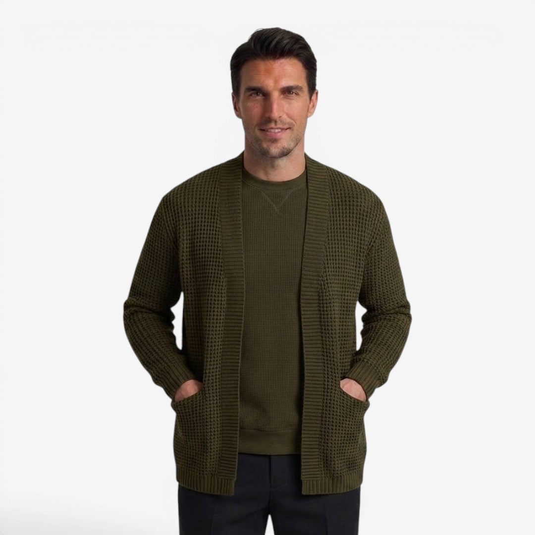 Men's Knit Cardigan Relaxed Fit Long Sleeve Open Front Casual Everyday Wear