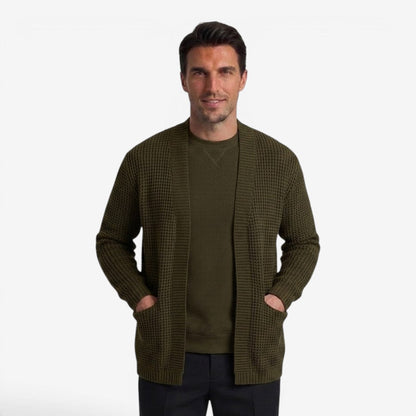 Men's Knit Cardigan Relaxed Fit Long Sleeve Open Front Casual Everyday Wear