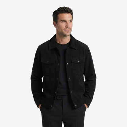Men's Knit Corduroy Jacket Button Closure Pockets Casual Everyday