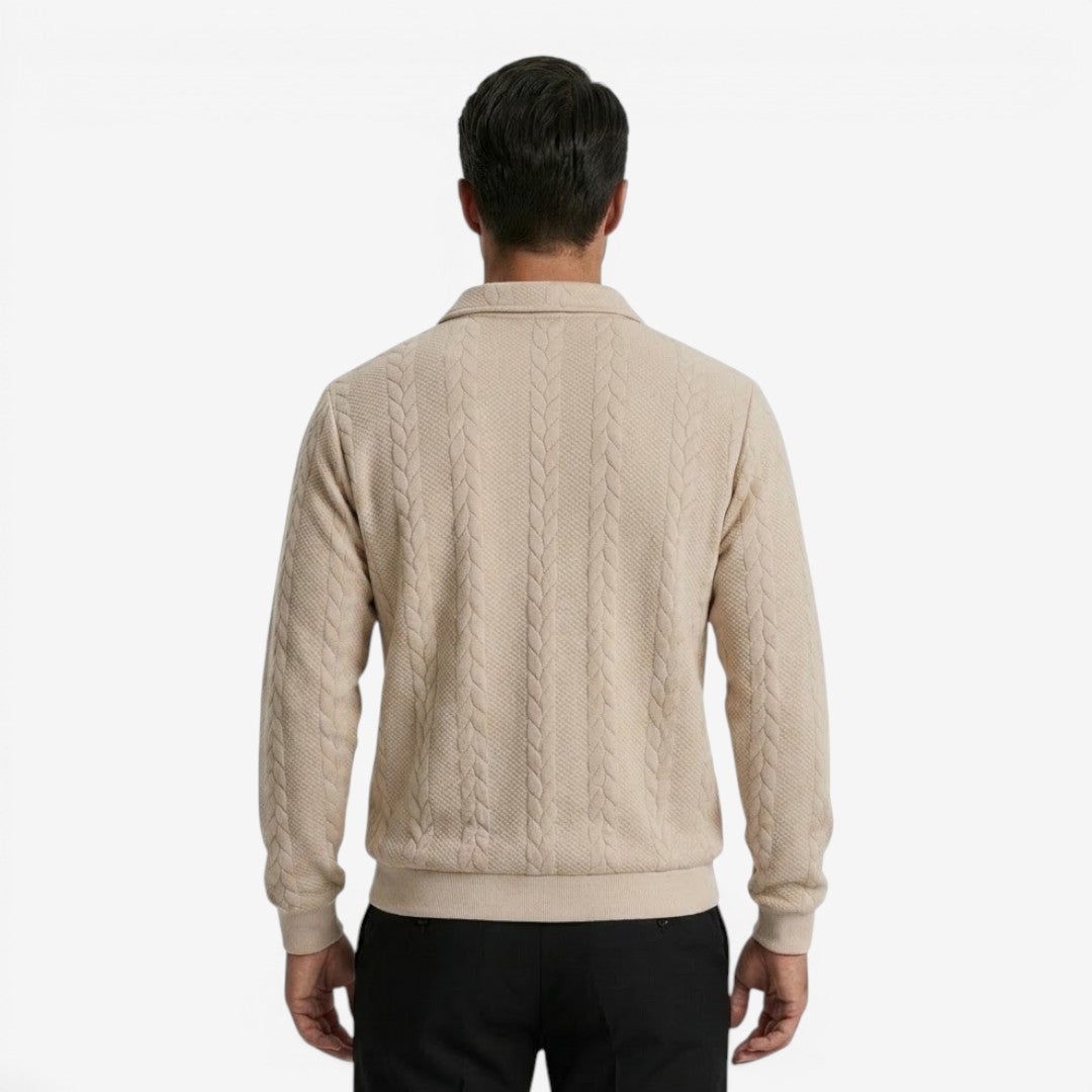 Men's Knit Quarter Zip Jumper Casual Warm Layering Everyday Wear