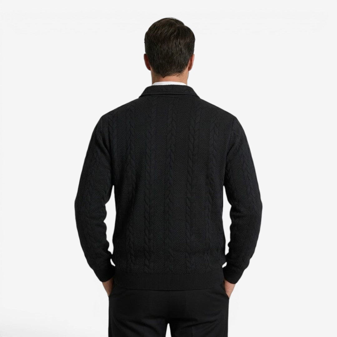 Men's Knit Quarter Zip Jumper Casual Warm Layering Everyday Wear