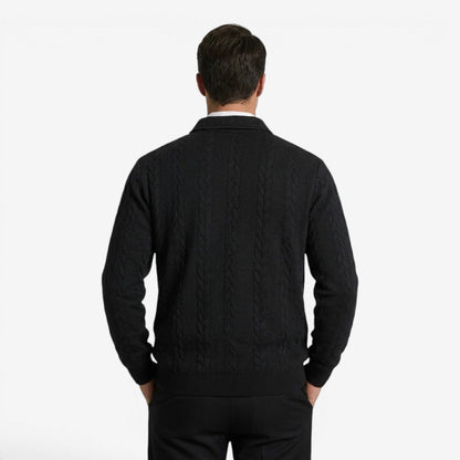 Men's Knit Quarter Zip Jumper Casual Warm Layering Everyday Wear