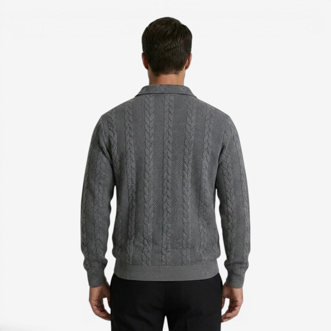 Men's Knit Quarter Zip Jumper Casual Warm Layering Everyday Wear
