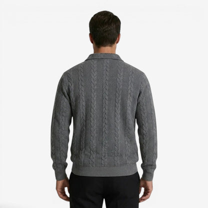 Men's Knit Quarter Zip Jumper Casual Warm Layering Everyday Wear