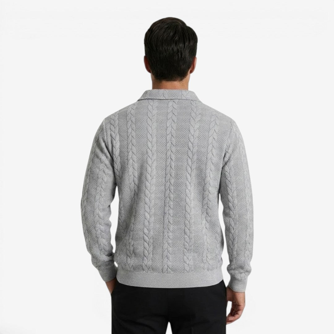 Men's Knit Quarter Zip Jumper Casual Warm Layering Everyday Wear
