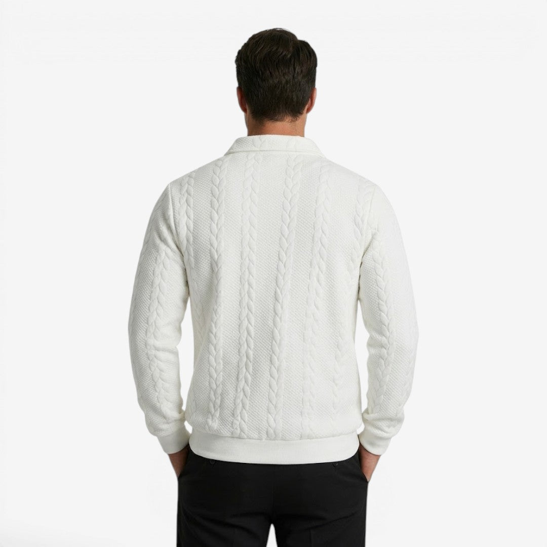 Men's Knit Quarter Zip Jumper Casual Warm Layering Everyday Wear