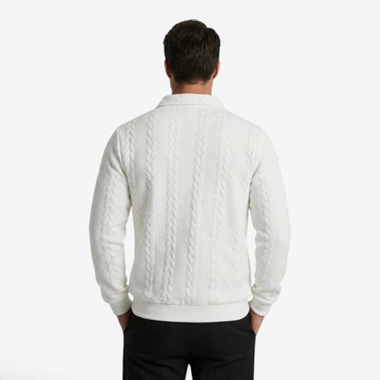 Men's Knit Quarter Zip Jumper Casual Warm Layering Everyday Wear