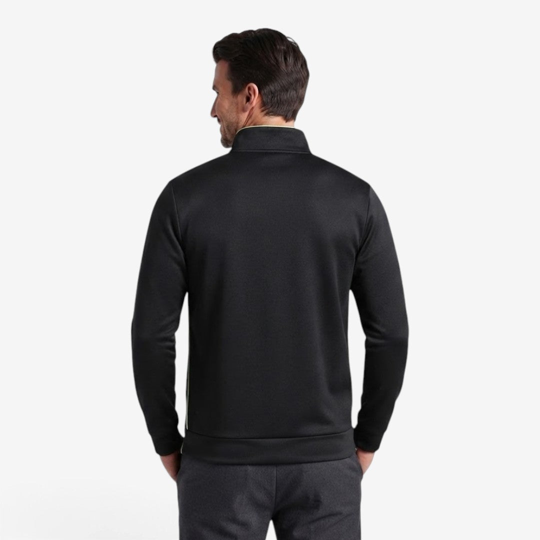 Men's Knit Zip Jacket High Neck Slim Fit with Zip Pockets Casual Wear