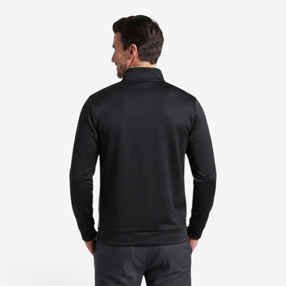 Men's Knit Zip Jacket High Neck Slim Fit with Zip Pockets Casual Wear