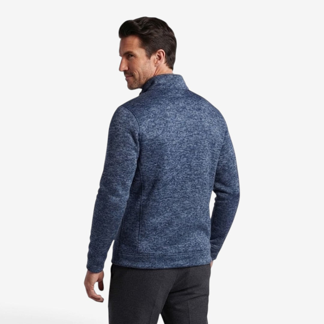 Men's Knit Zip Jacket High Neck Slim Fit with Zip Pockets Casual Wear