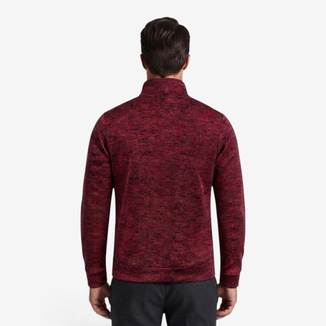 Men's Knit Zip Jacket High Neck Slim Fit with Zip Pockets Casual Wear
