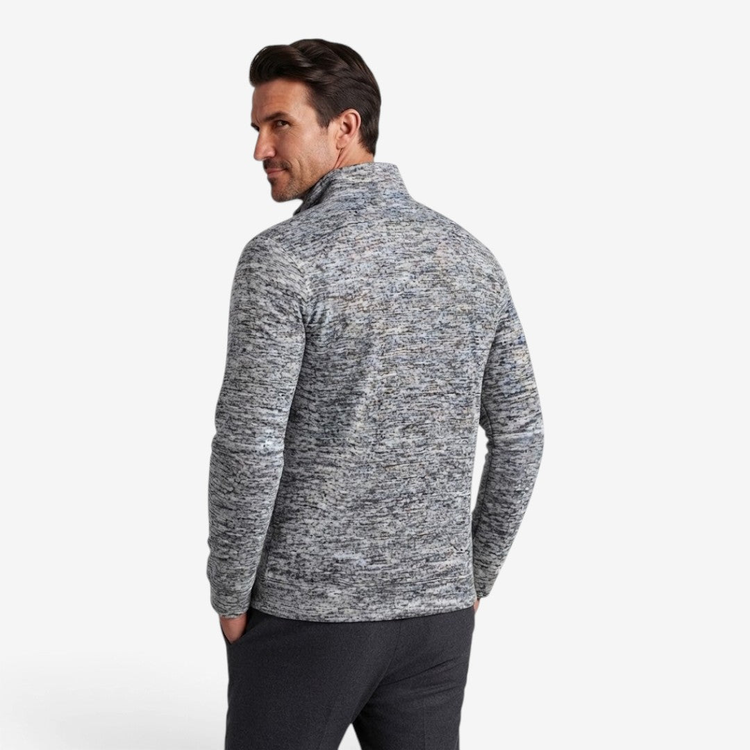 Men's Knit Zip Jacket High Neck Slim Fit with Zip Pockets Casual Wear
