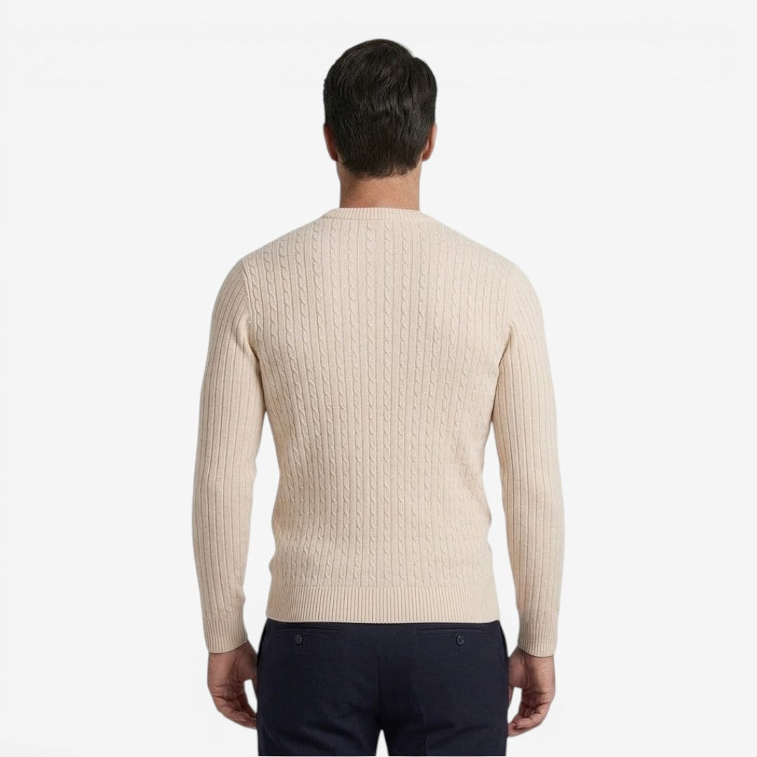 Men's Autumn Cable Knit Jumper Soft Casual Layering Comfortable Style