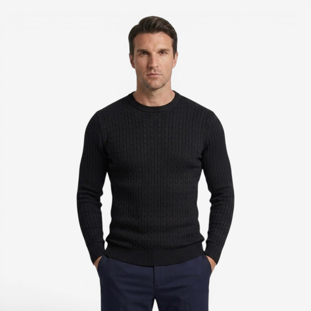 Men's Autumn Cable Knit Jumper Soft Casual Layering Comfortable Style