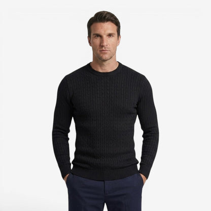 Men's Autumn Cable Knit Jumper Soft Casual Layering Comfortable Style