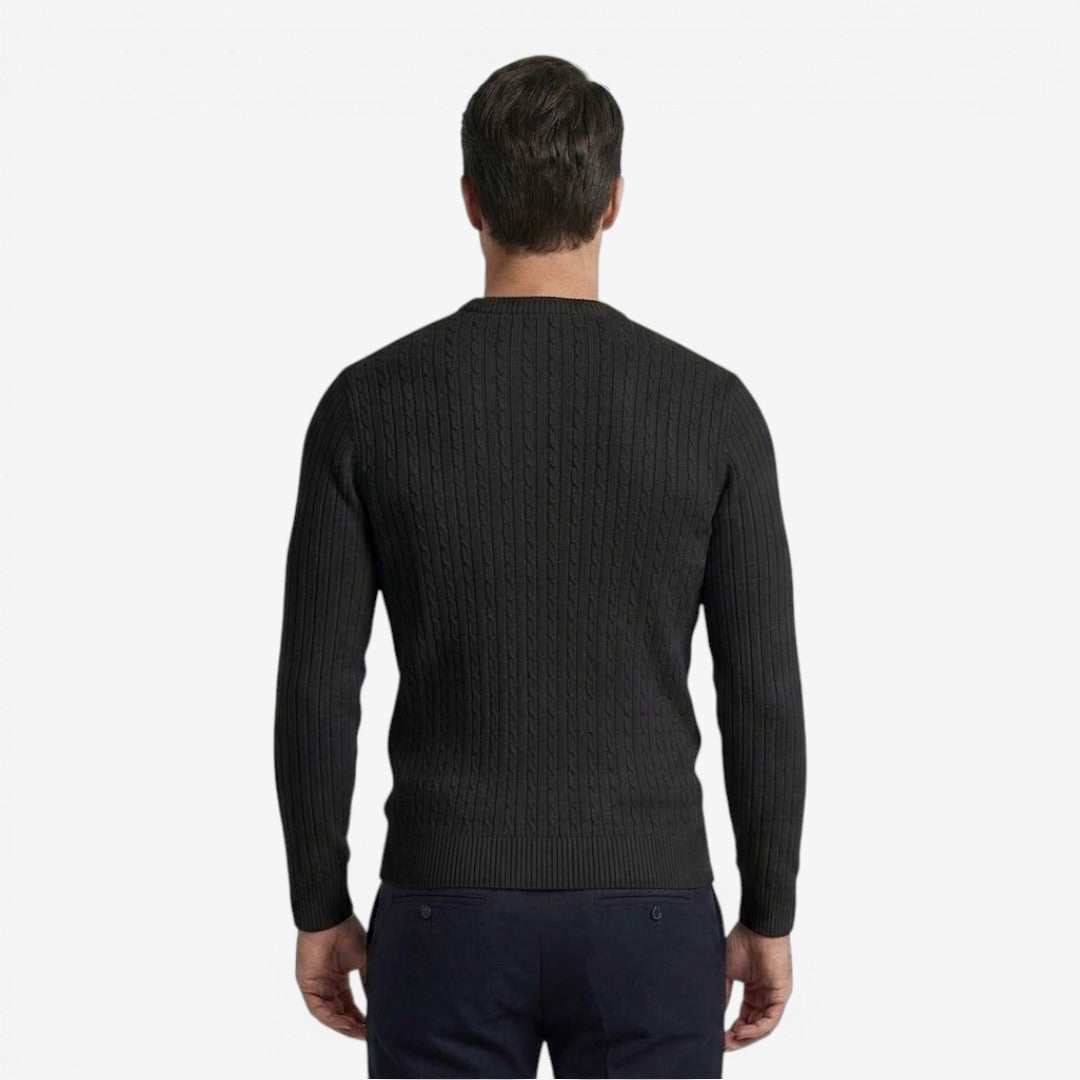 Men's Autumn Cable Knit Jumper Soft Casual Layering Comfortable Style