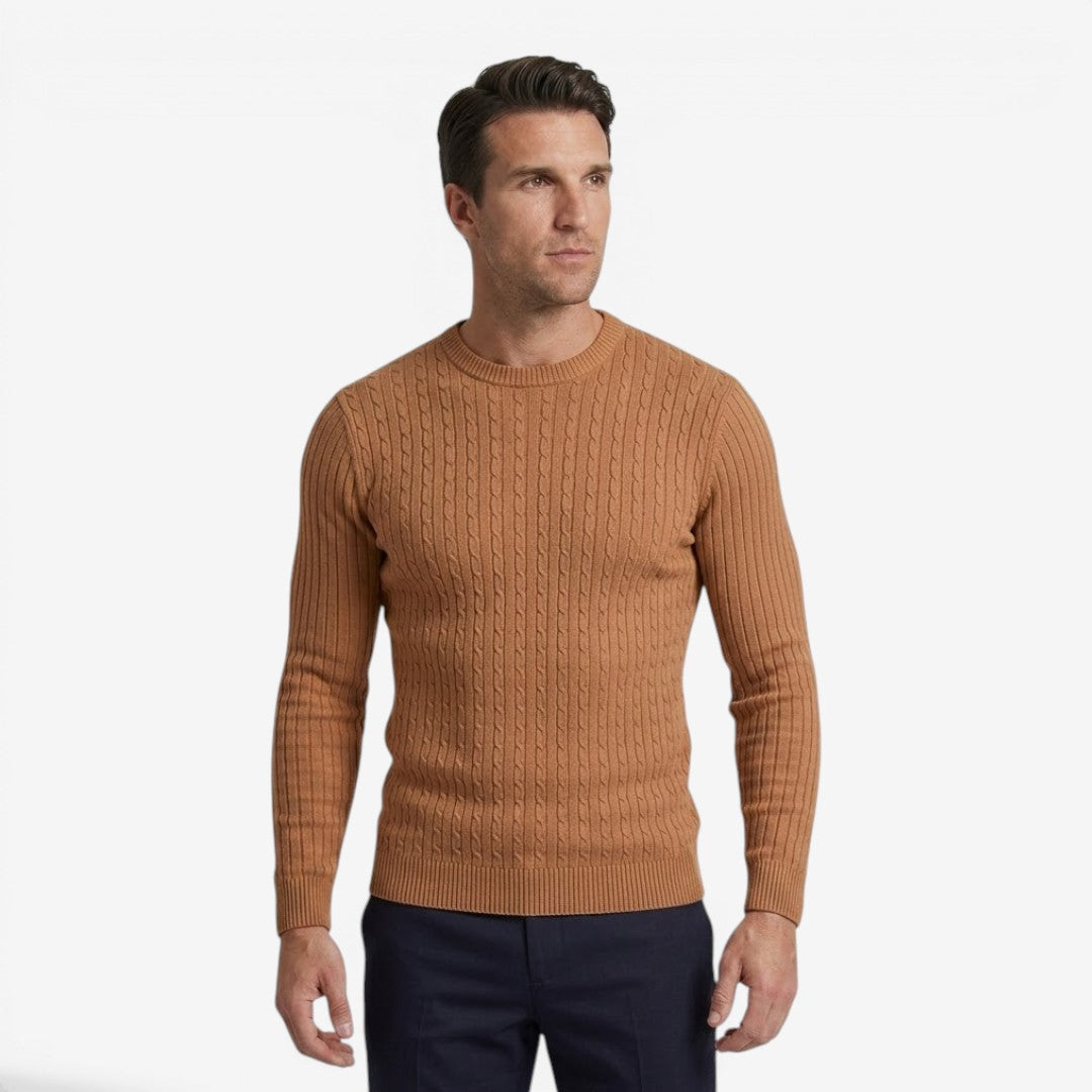 Men's Autumn Cable Knit Jumper Soft Casual Layering Comfortable Style