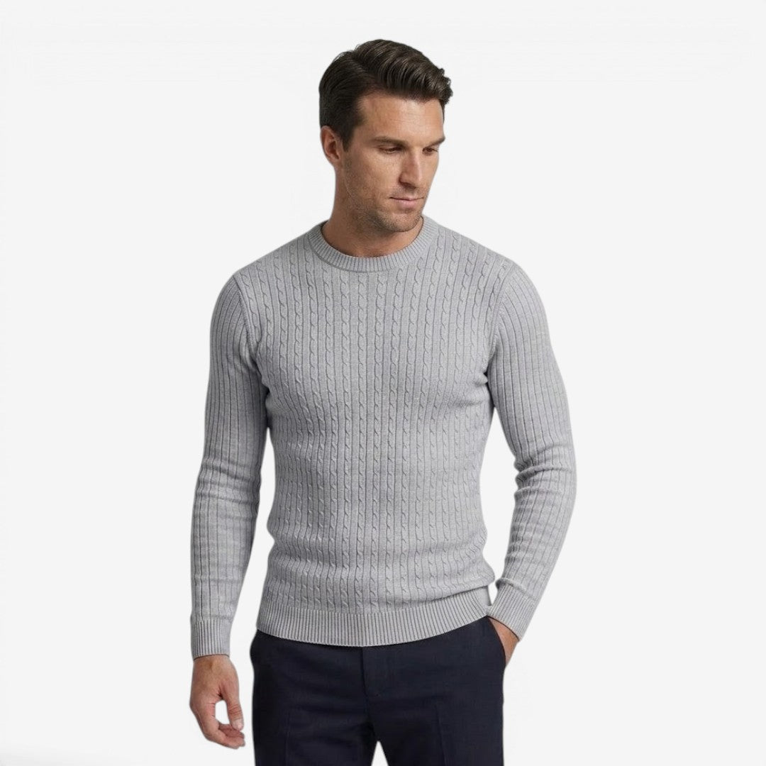 Men's Autumn Cable Knit Jumper Soft Casual Layering Comfortable Style