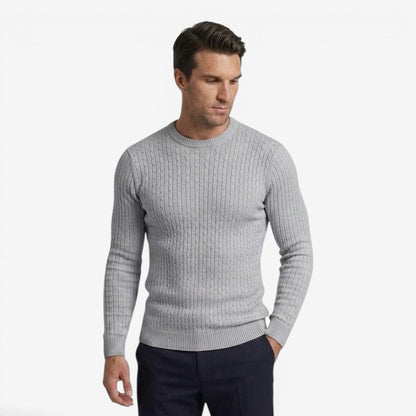 Men's Autumn Cable Knit Jumper Soft Casual Layering Comfortable Style