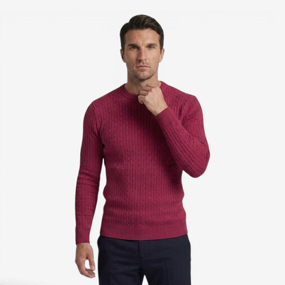 Men's Autumn Cable Knit Jumper Soft Casual Layering Comfortable Style