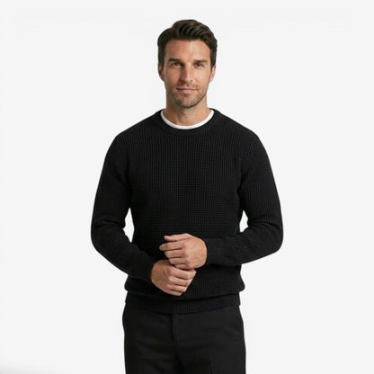 Men's Knit Jumper Slim Fit Long Sleeve Crew Neck Smart Casual Wear