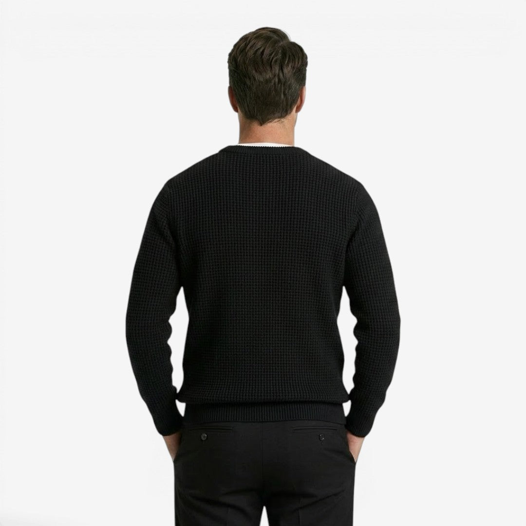 Men's Knit Jumper Slim Fit Long Sleeve Crew Neck Smart Casual Wear
