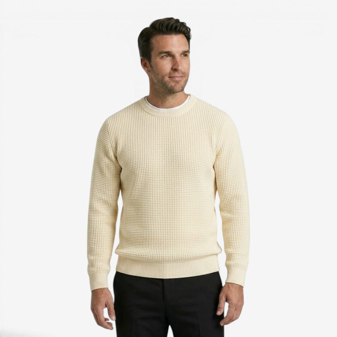 Men's Knit Jumper Slim Fit Long Sleeve Crew Neck Smart Casual Wear