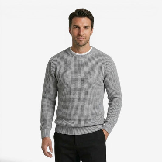 Men's Knit Jumper Slim Fit Long Sleeve Crew Neck Smart Casual Wear