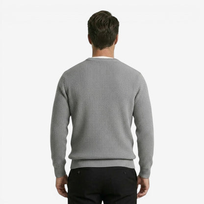 Men's Knit Jumper Slim Fit Long Sleeve Crew Neck Smart Casual Wear