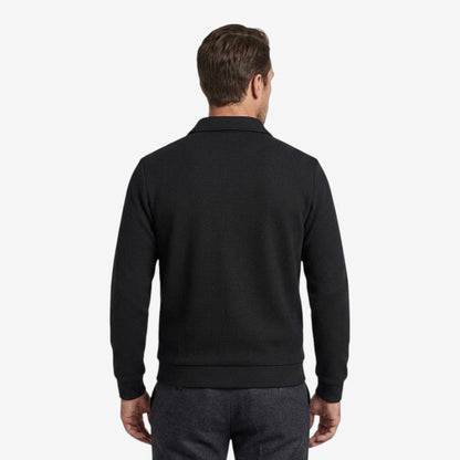 Men's Waffle Jacket Full Zip Collared Casual Everyday Layering