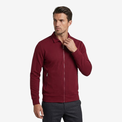 Men's Waffle Jacket Full Zip Collared Casual Everyday Layering
