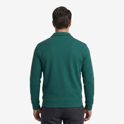 Men's Waffle Jacket Full Zip Collared Casual Everyday Layering