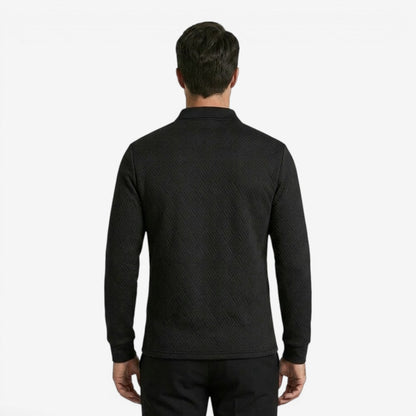 Men's Long Sleeve Polo Shirt Collared Casual Office Wear Stylish Everyday