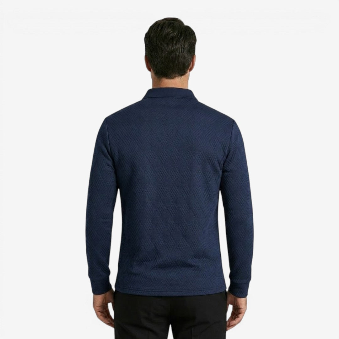 Men's Long Sleeve Polo Shirt Collared Casual Office Wear Stylish Everyday