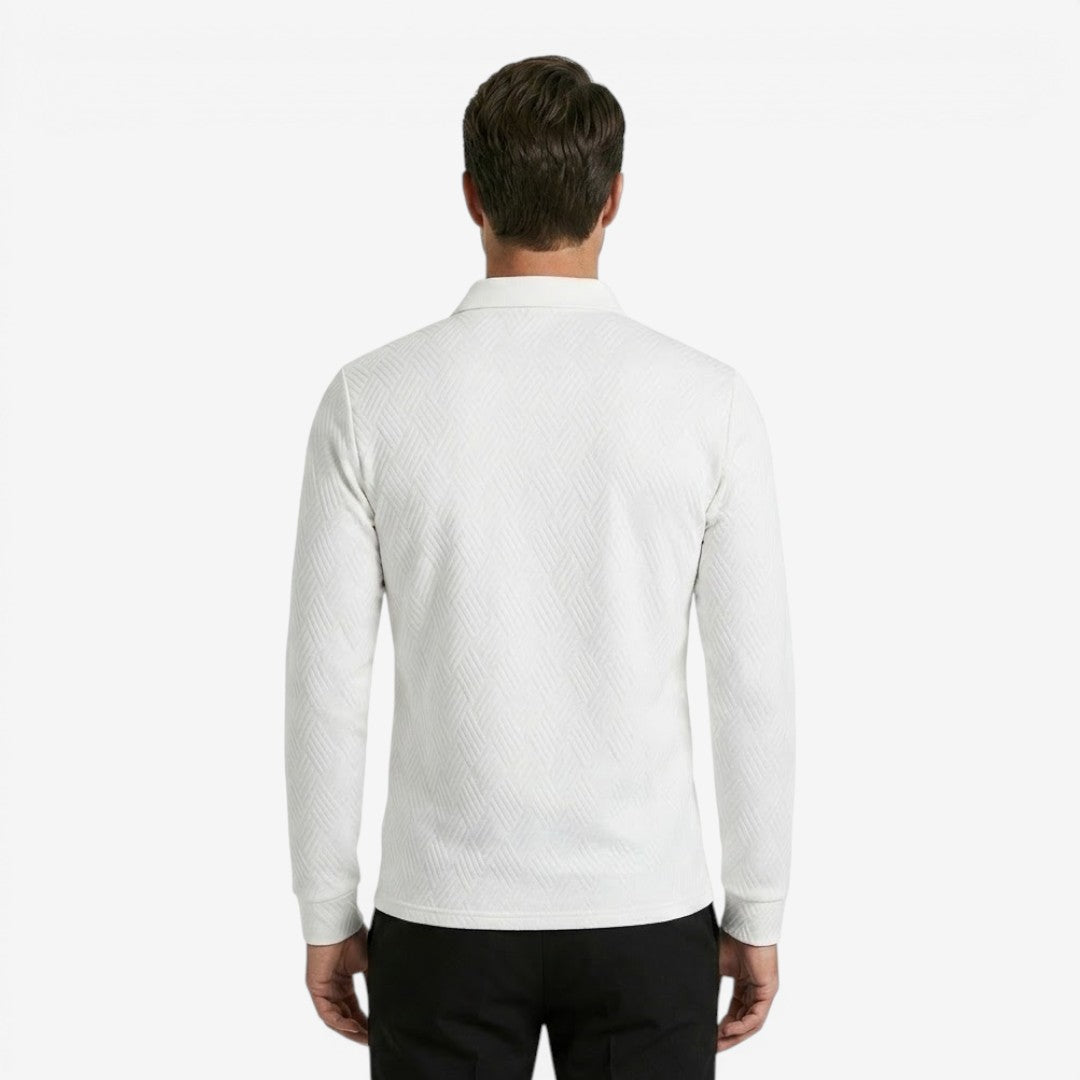 Men's Long Sleeve Polo Shirt Collared Casual Office Wear Stylish Everyday
