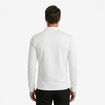 Men's Long Sleeve Polo Shirt Collared Casual Office Wear Stylish Everyday