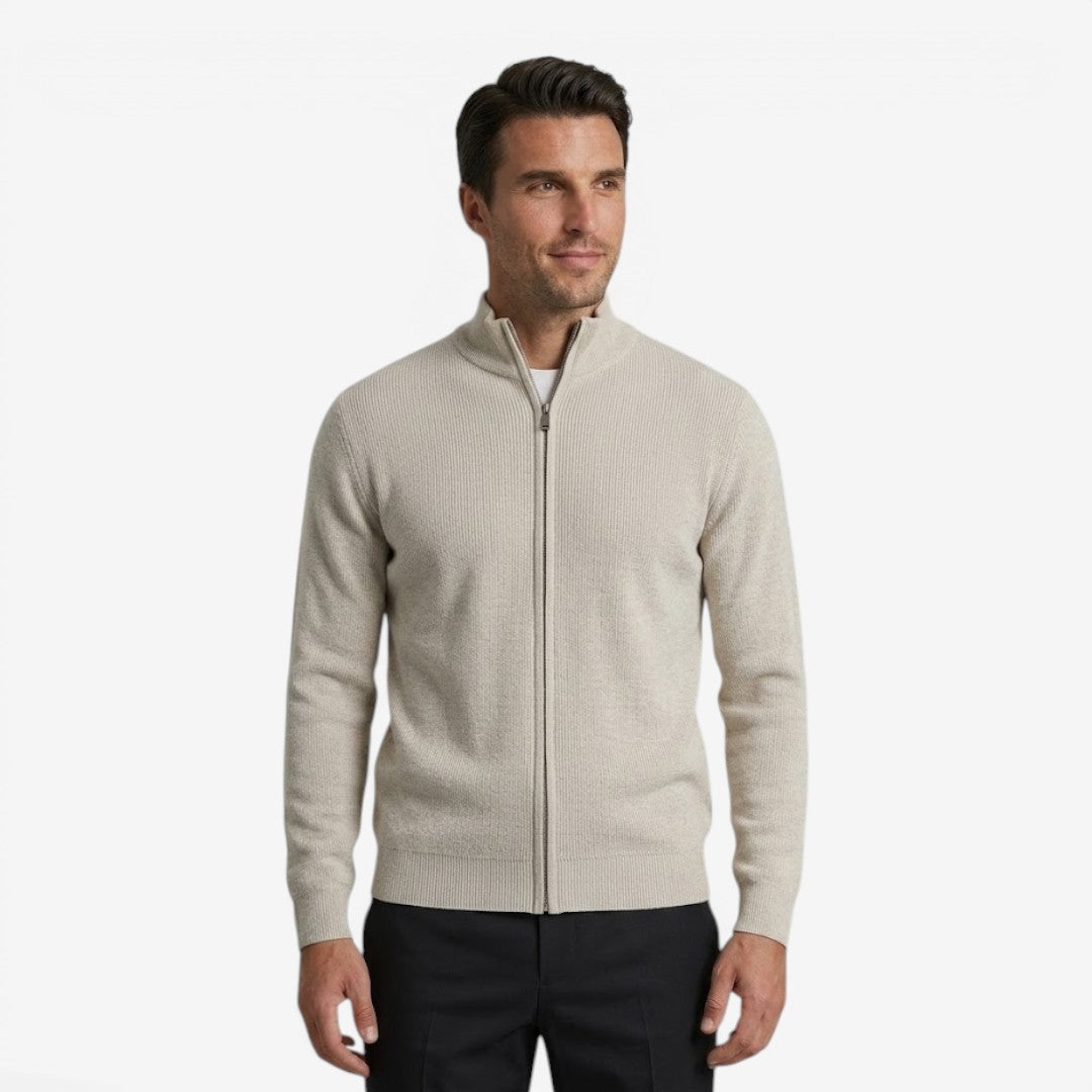 Men's Full Zip Knit Cardigan Casual Fit Long Sleeve Stylish Winter Wear