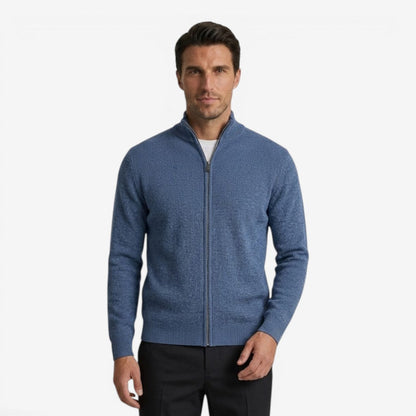 Men's Full Zip Knit Cardigan Casual Fit Long Sleeve Stylish Winter Wear